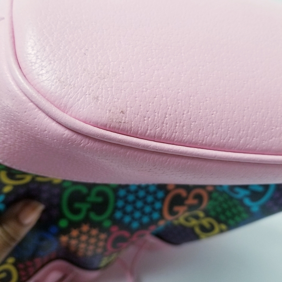 Gucci Pink and Multicolor GG Shoulder Bag - Picture 4 of 9